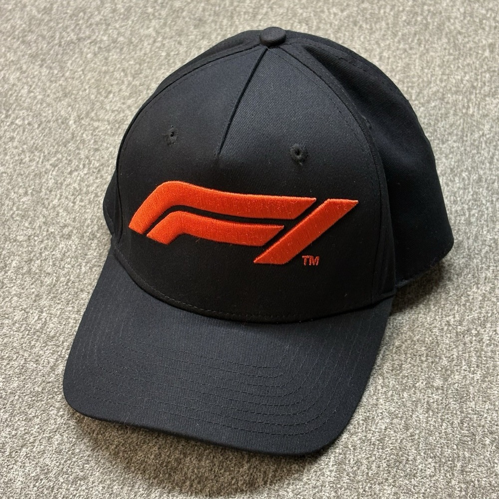 Formula 1 F1 Mens Black Hat Red F1 Embroidery Adjustable Strap Racing